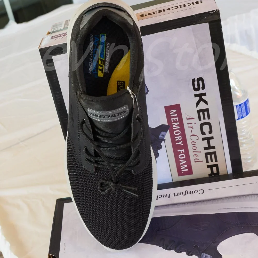 2 pairs Skechers bundle shoes BLACK+nAVY men shoes - Picture 10 of 16